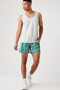 Paisley Print Swim Trunks