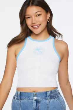 Palm Beach Club Graphic Ringer Crop Top