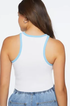 Palm Beach Club Graphic Ringer Crop Top