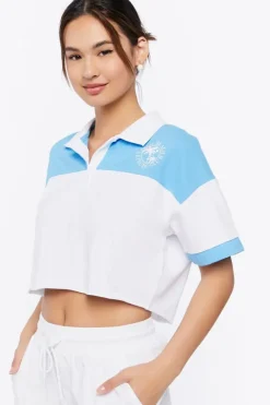 Palm Beach Graphic Cropped Polo Shirt