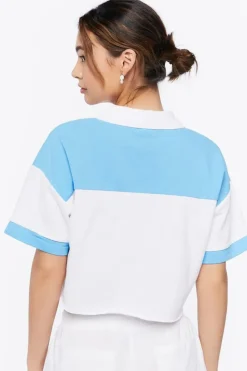Palm Beach Graphic Cropped Polo Shirt