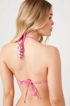 Palm Tree Print Bikini Top