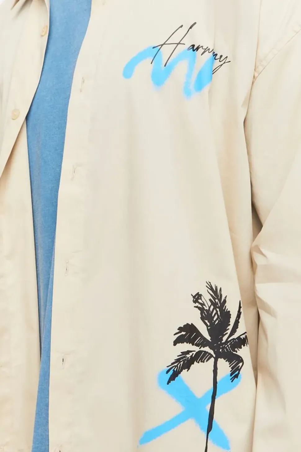 Palm Tree Print Graphic Shirt