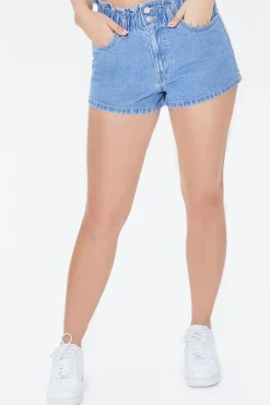 Paperbag Denim Shorts