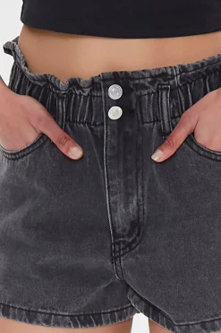 Paperbag Denim Shorts