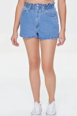 Paperbag Denim Shorts