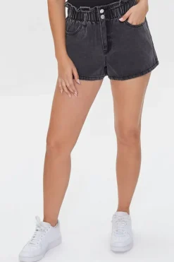 Paperbag Denim Shorts
