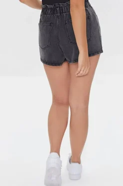 Paperbag Denim Shorts