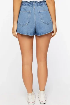 Paperbag Denim Shorts