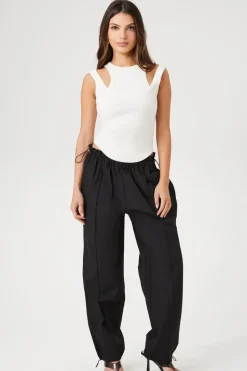 Paperbag Drawstring-Hem Joggers