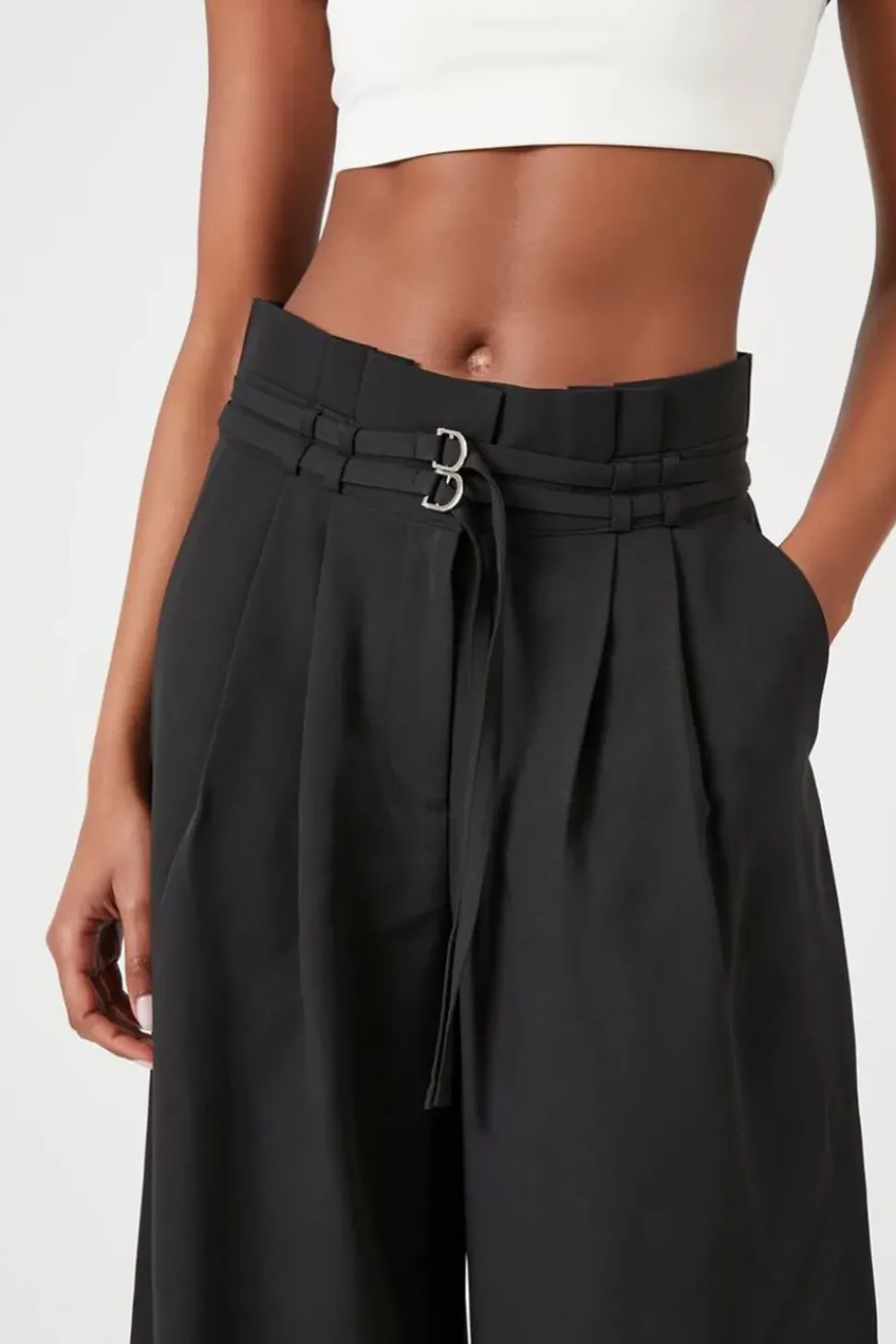 Paperbag Wide-Leg Pants