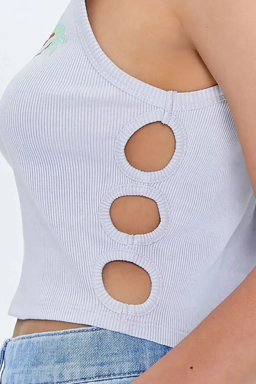 Paradise Found Graphic Cutout Crop Top