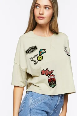 Patch Graphic Cropped Tee