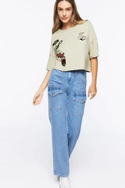 Patch Graphic Cropped Tee