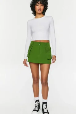 Patch Pocket A-Line Mini Skirt