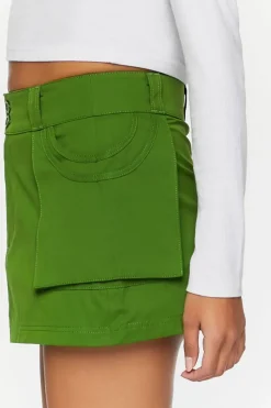 Patch Pocket A-Line Mini Skirt