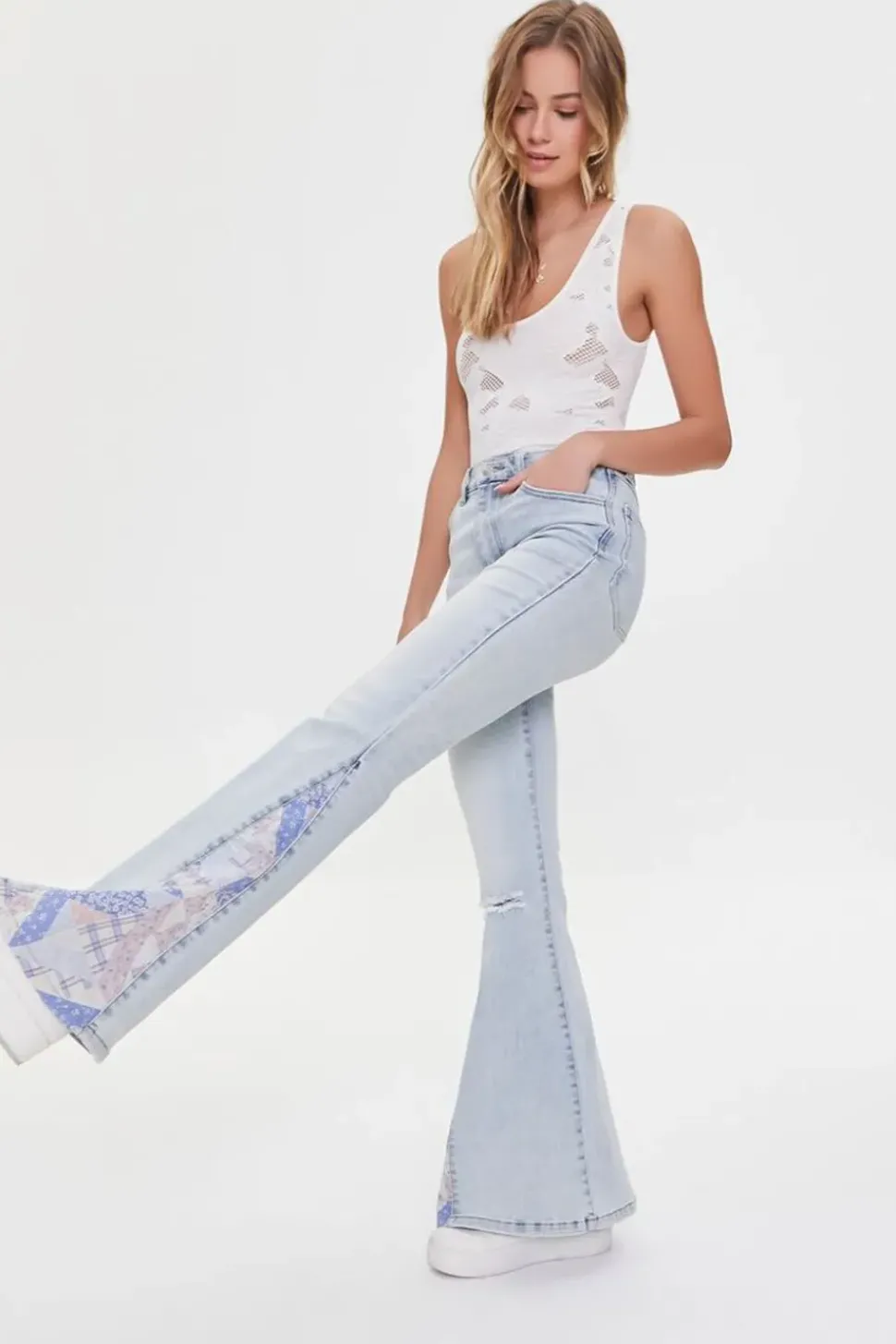 Patchwork Flare Jeans