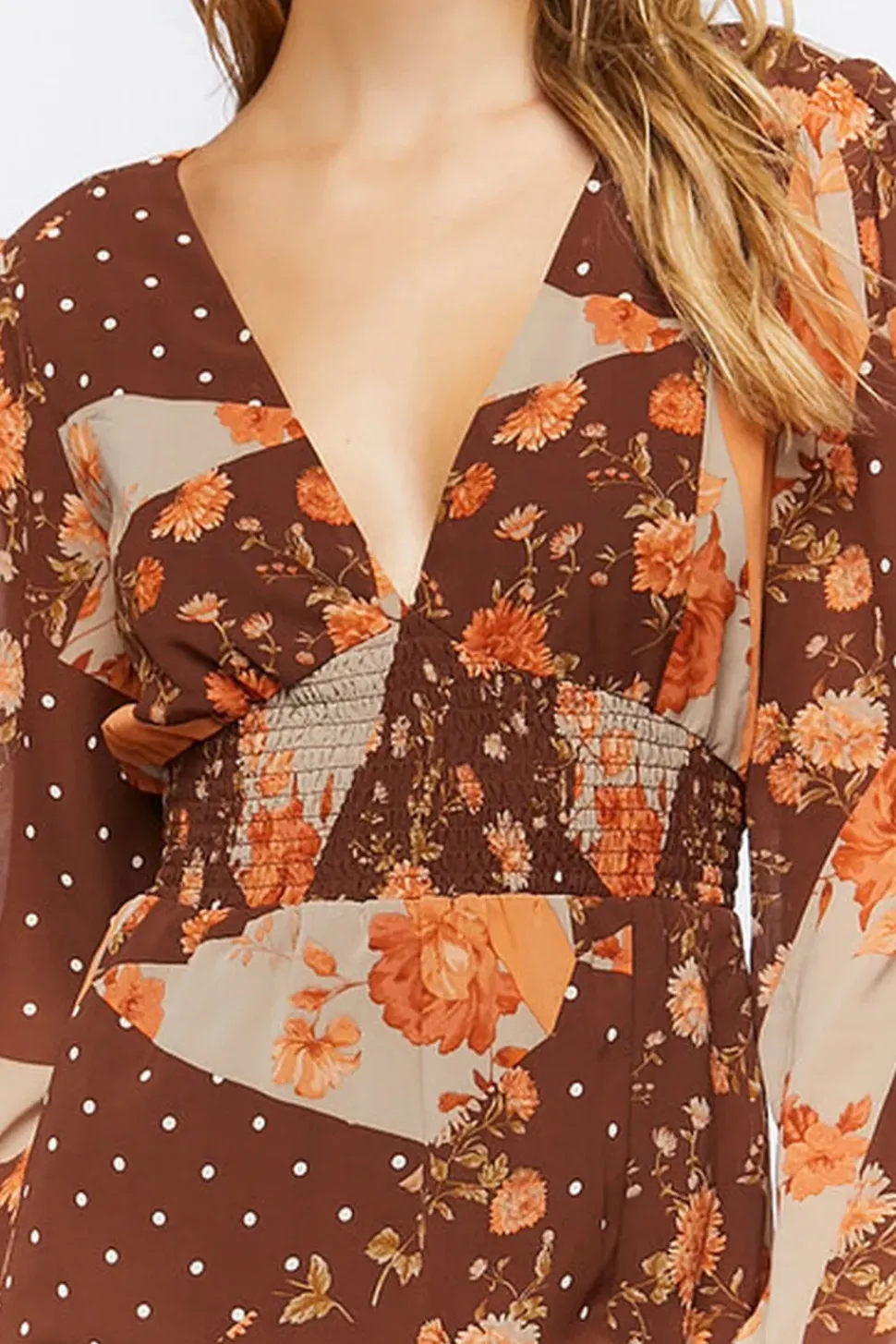 Patchwork Print Maxi Dress