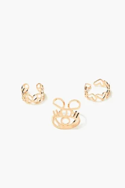 Peace Sign & Heart Toe Ring Set