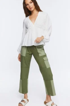 Peasant-Sleeve Drawstring Top