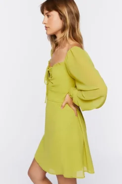 Peasant-Sleeve Mini Dress