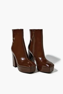 Pebbled Faux Leather Booties