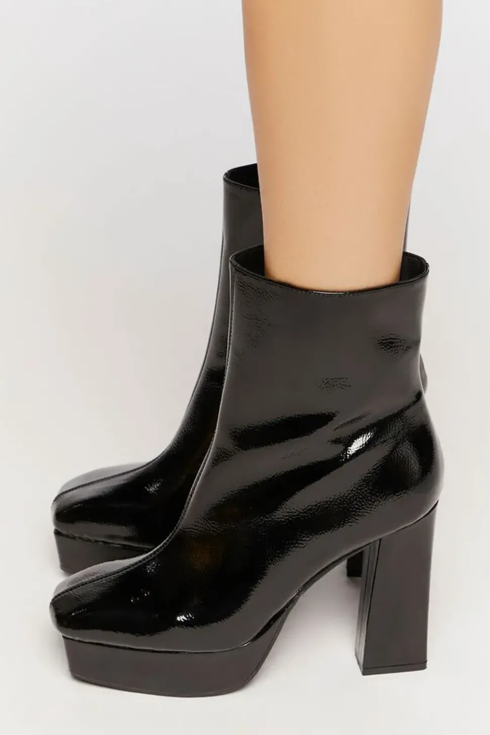 Pebbled Faux Leather Booties