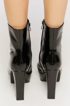 Pebbled Faux Leather Booties