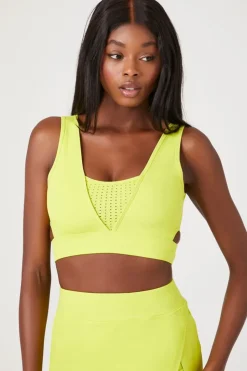 Perforated V-Neck Sports Bra