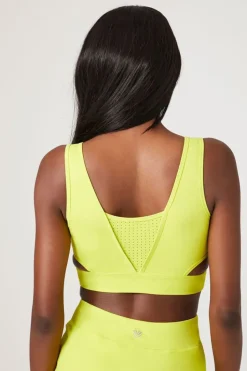Perforated V-Neck Sports Bra