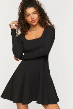 Picot-Trim Skater Mini Dress