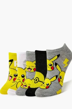 Pikachu Ankle Socks Set - 5 Pack