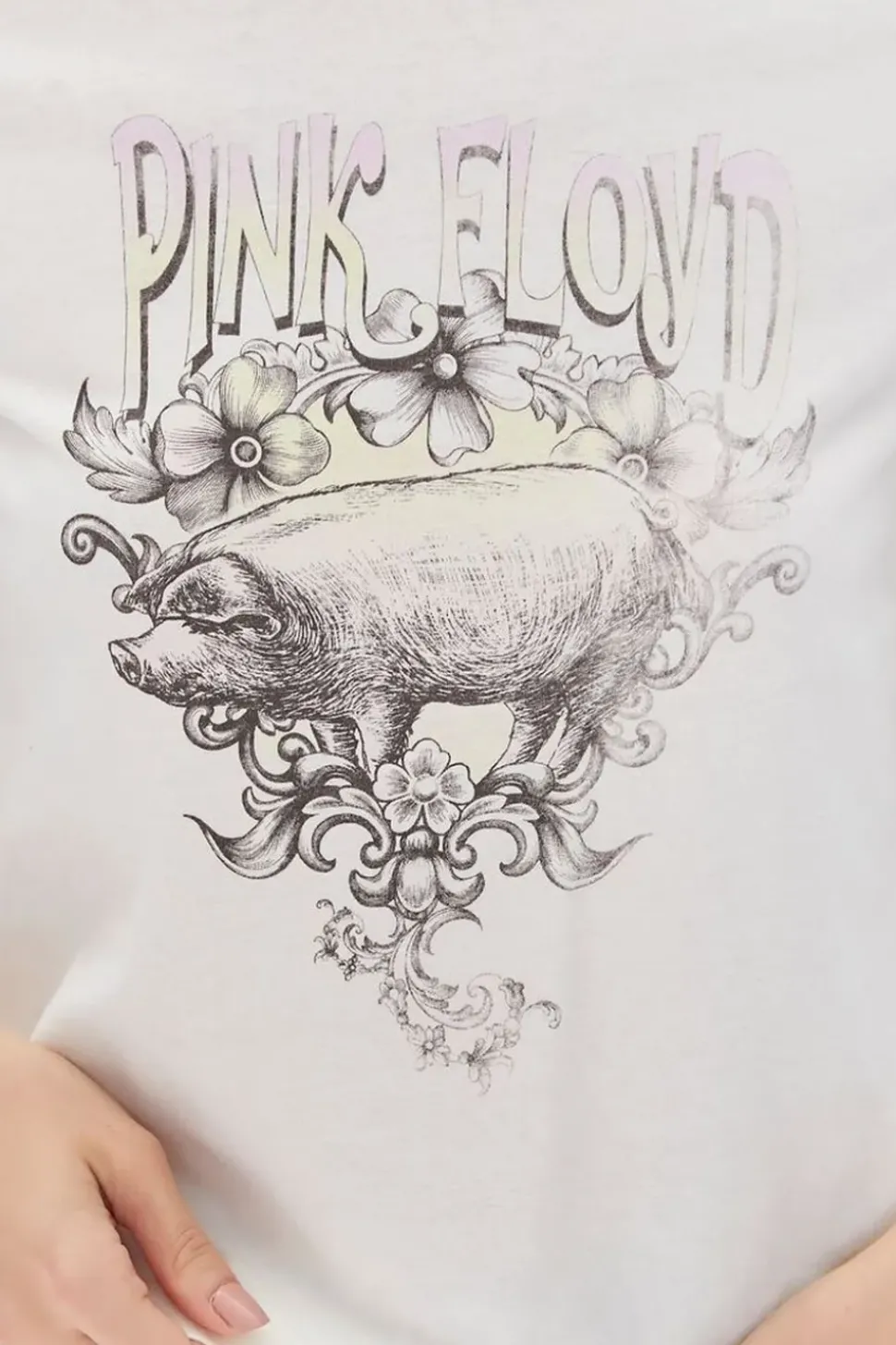 Pink Floyd Graphic Cropped Ringer Tee