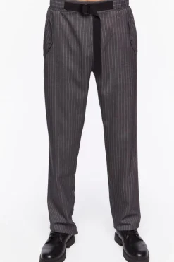 Pinstriped Belted Trousers