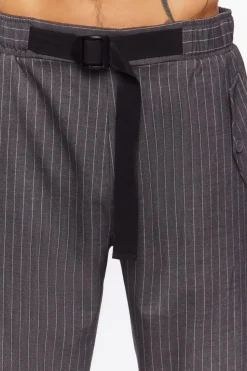 Pinstriped Belted Trousers