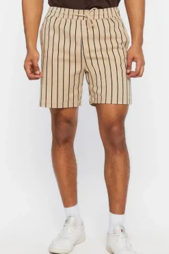 Pinstriped Drawstring Shorts
