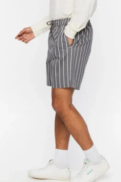 Pinstriped Drawstring Shorts