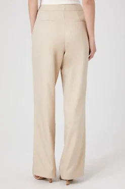 Pinstriped High-Rise Straight-Leg Pants