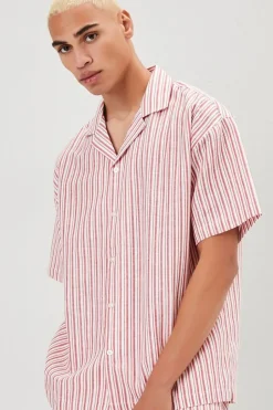 Pinstriped Linen-Blend Shirt