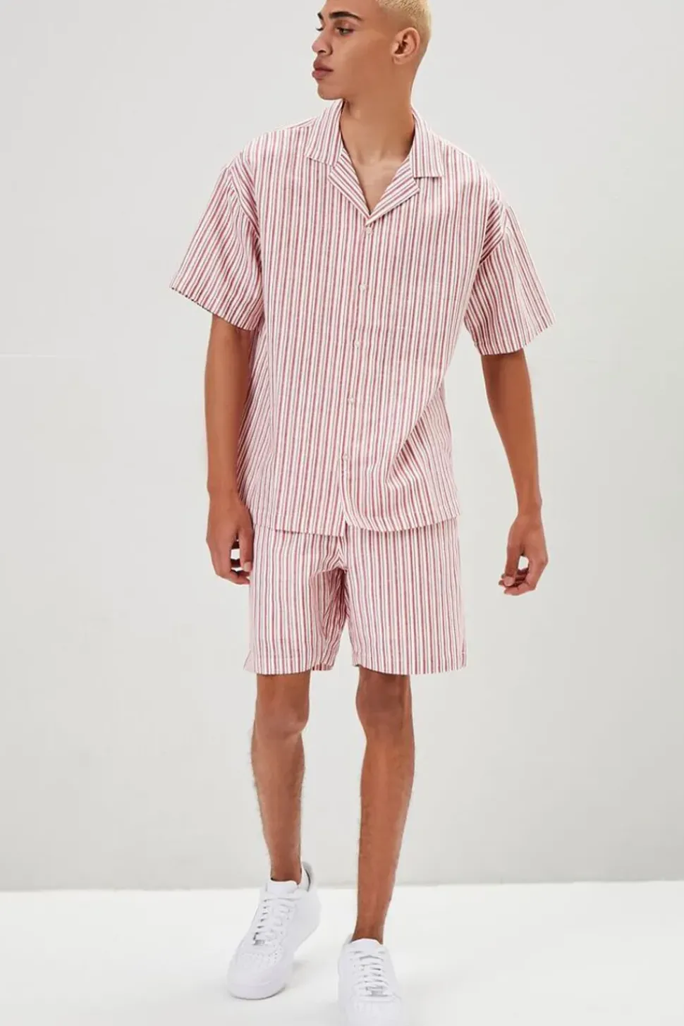 Pinstriped Linen-Blend Shirt