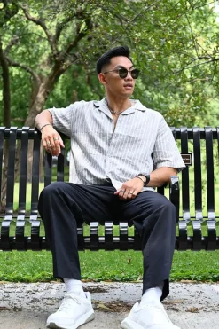 Pinstriped Linen-Blend Shirt