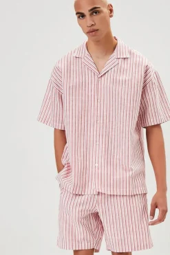 Pinstriped Linen-Blend Shorts