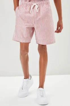 Pinstriped Linen-Blend Shorts