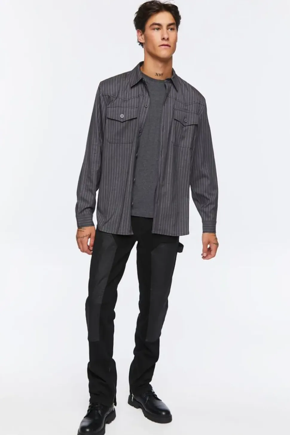 Pinstriped Long-Sleeve Shirt