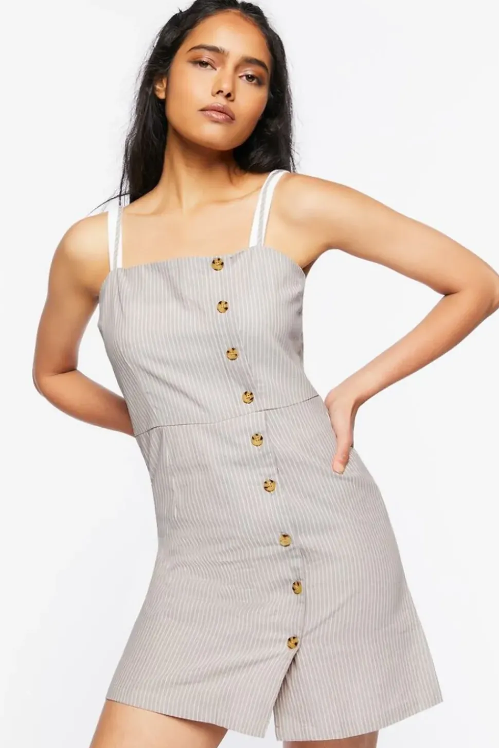 Pinstriped Mini Cami Dress