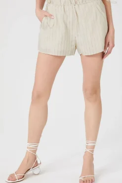 Pinstriped Paperbag Shorts