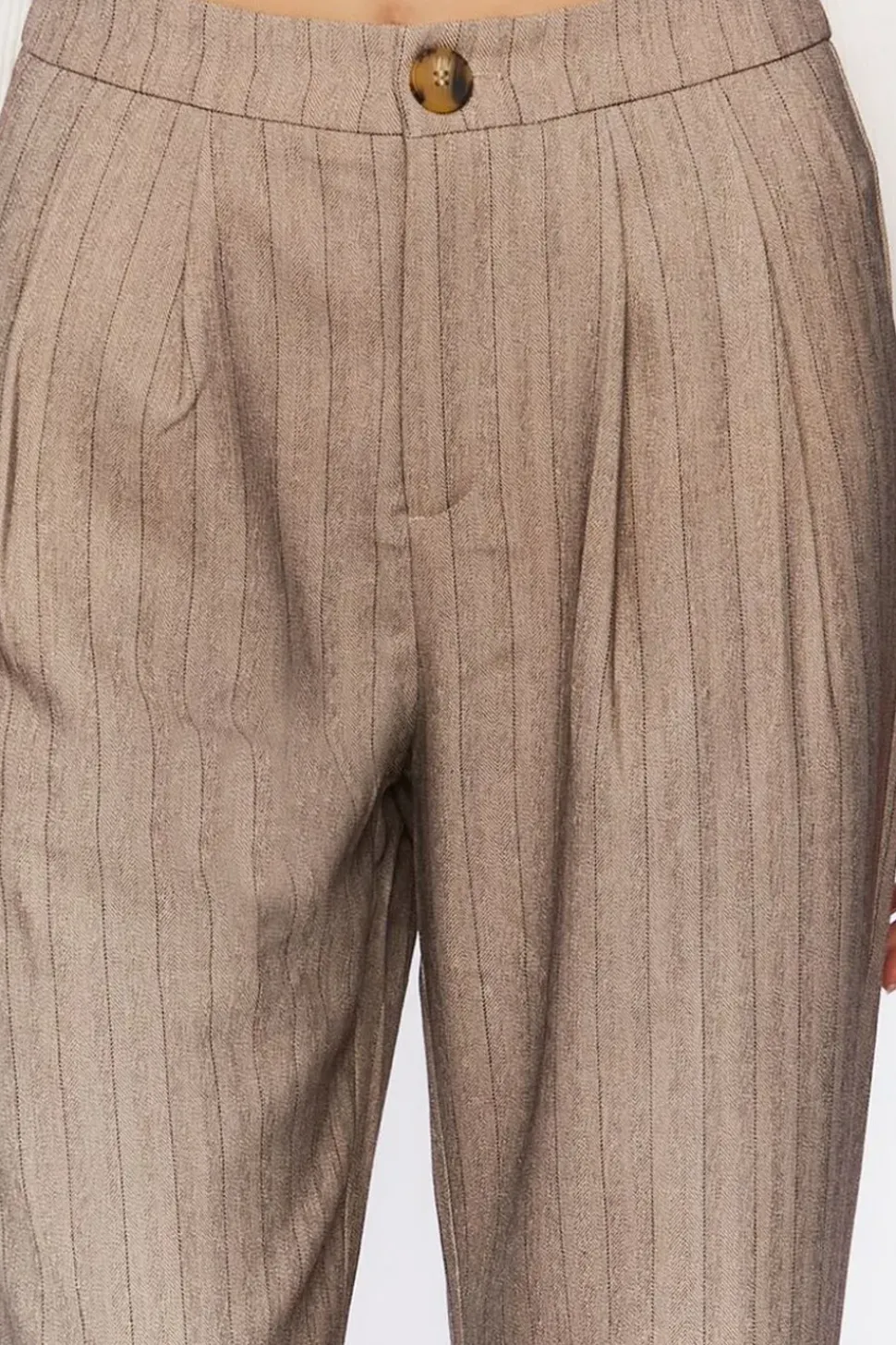 Pinstriped Wide-Leg Pants