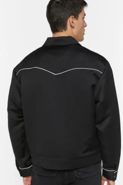 Piped-Trim Bomber Jacket