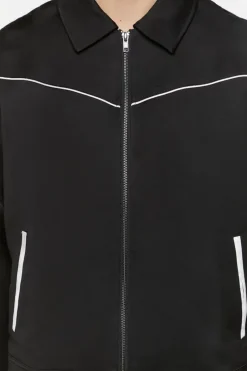 Piped-Trim Bomber Jacket