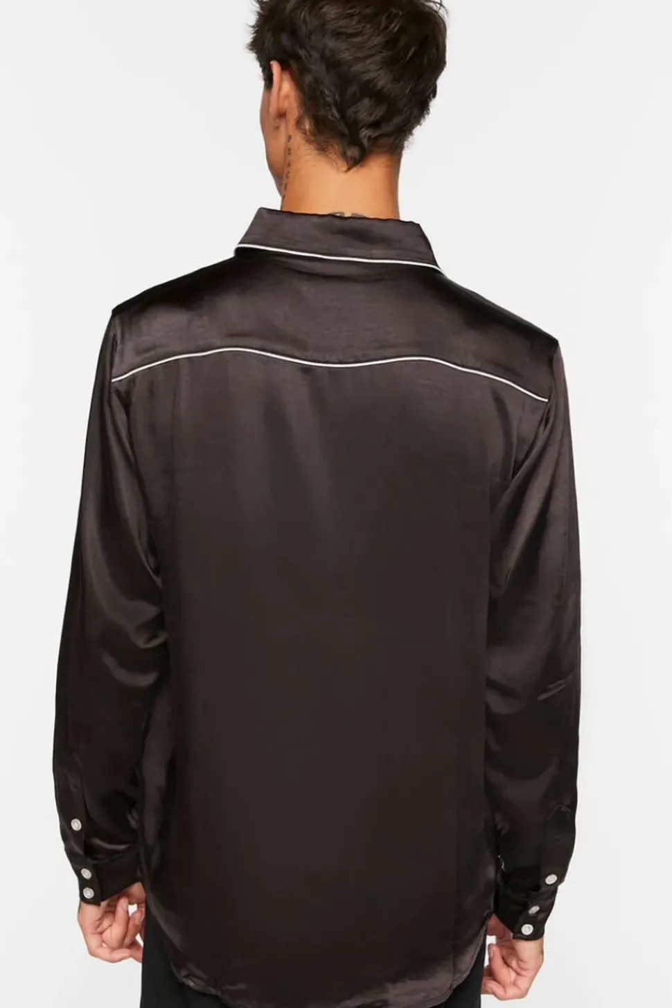 Piped-Trim Long-Sleeve Shirt